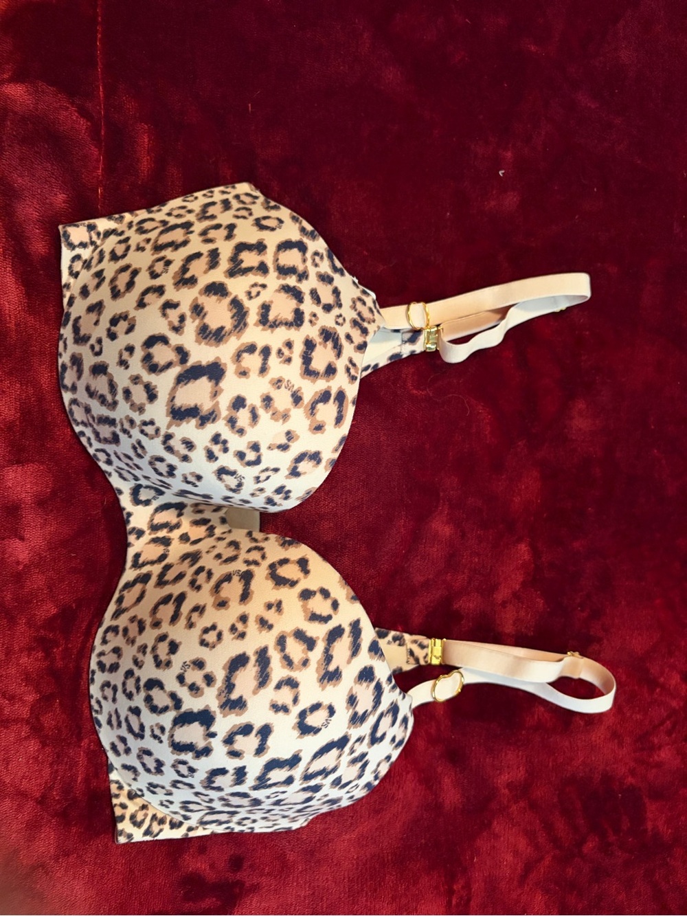Victoria's Secret Beige and Black Leopard Print T-Shirt Bra